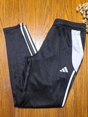 adidas Black & White Soccer Track Pants - Ladies Small